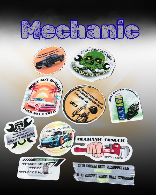 Mechanic Sticker 10 Pack