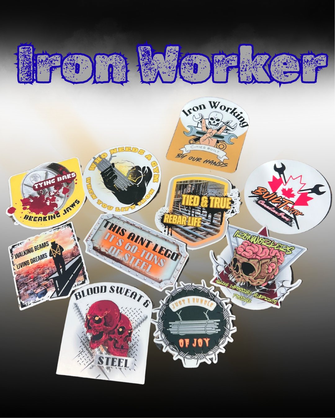 Iron Worker Sticker 10 pack