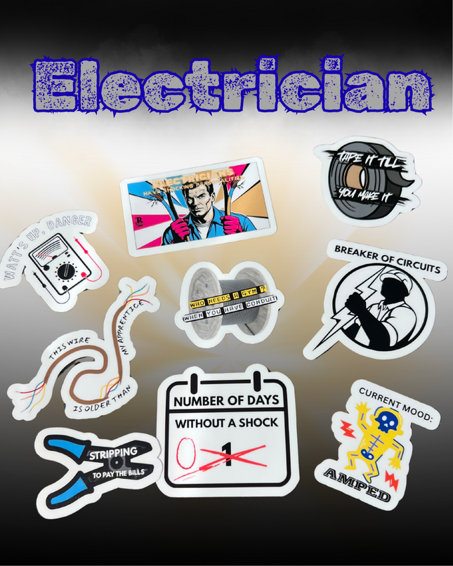 Electrician sticker 10 pack